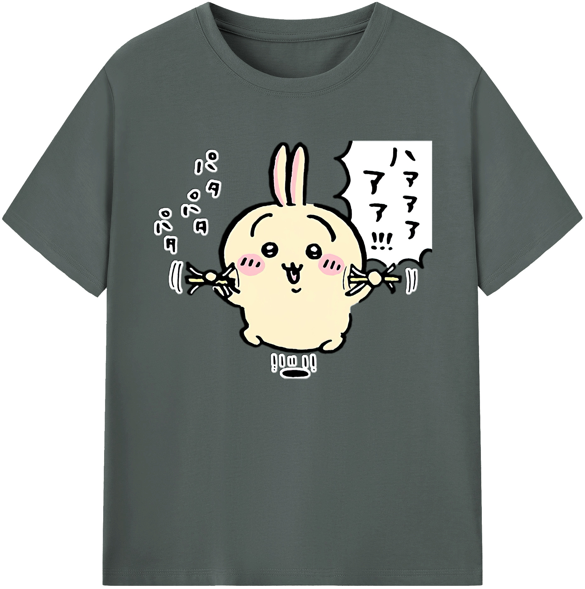 （画像用） ちいかわ うさぎ Chii-kawa usagi 綿100％ メンズ半袖Tシャツ｜肌触りやわらか＆通気性